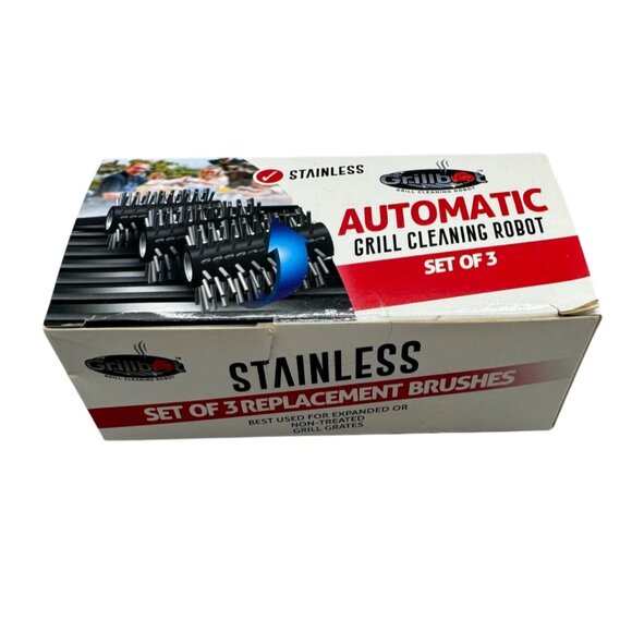 Automatic Grill Cleaning Robot Replacement Brushes Set Of 3 Dishwasher Safe READ - Picture 1 of 6